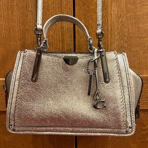 Coach Metallic Silver Satchel